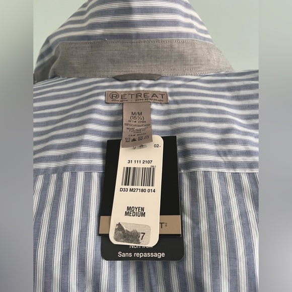 Retreat shirt 100% cotton sz M non iron - Picture 12 of 15